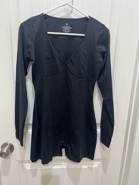 Black Long Sleeve Athletic Romper